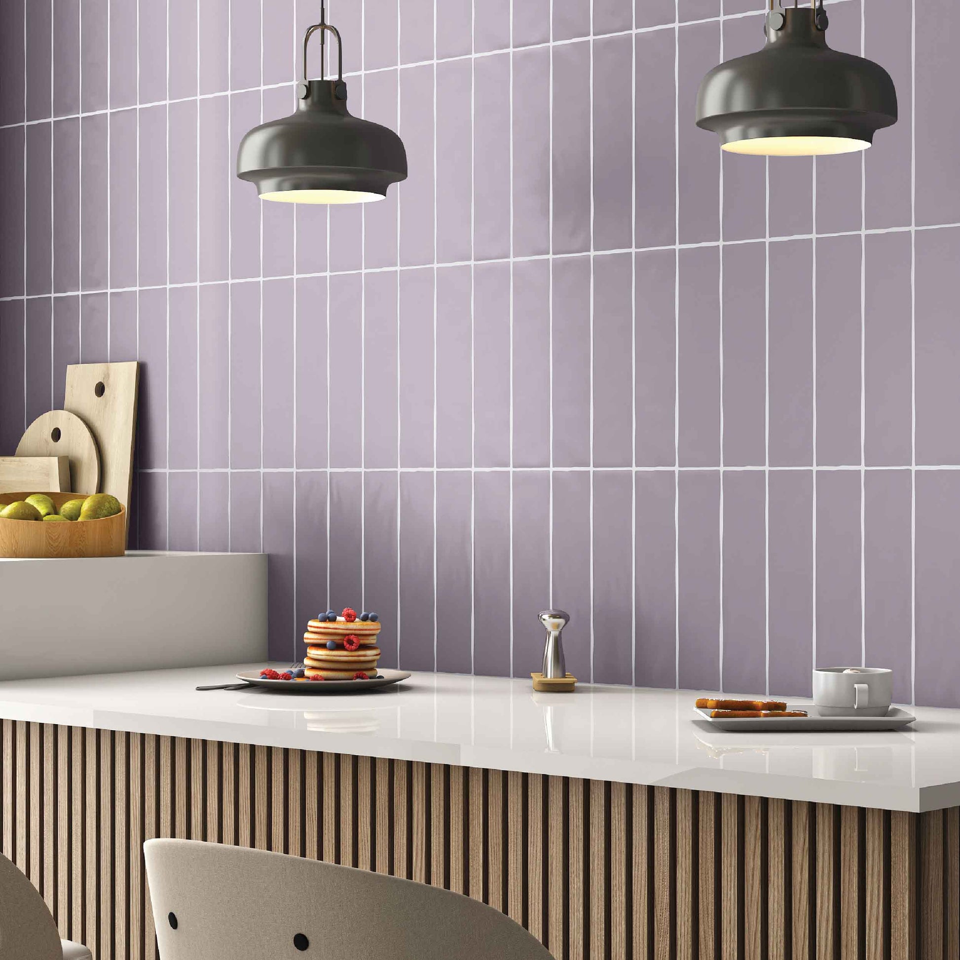 Handcraft lilac matt ceramic wall tiles