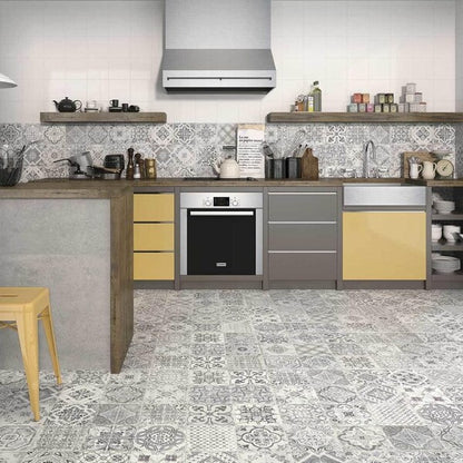 Manises Grey and White Wall and Floor Tiles