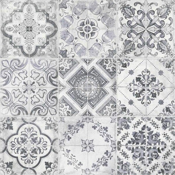 Manises Grey and White Wall and Floor Tiles