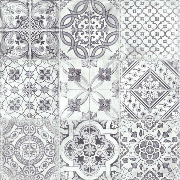 Manises Grey and White Wall and Floor Tiles