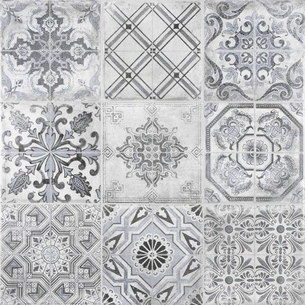 Manises Grey and White Wall and Floor Tiles