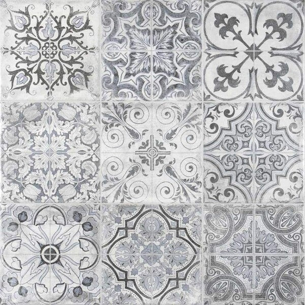 Manises Grey and White Wall and Floor Tiles