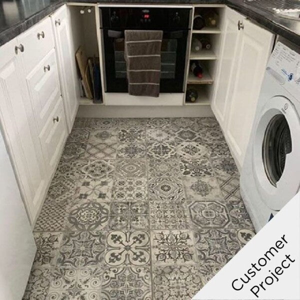 Manises Grey and White Wall and Floor Tiles