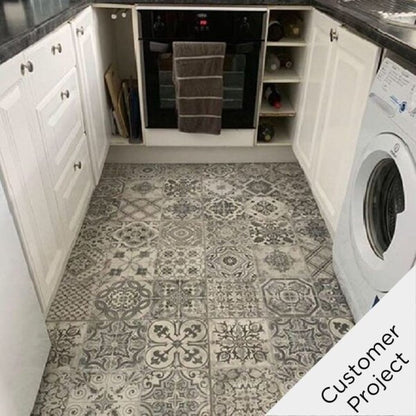 Manises Grey and White Wall and Floor Tiles