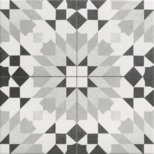Marrakech Grey Flower Tiles - Matt