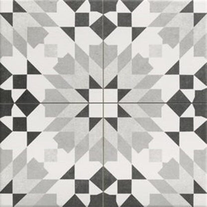 Marrakech Grey Flower Tiles - Matt