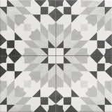 Cut Sample: Marrakech Grey Flower Tiles - Matt