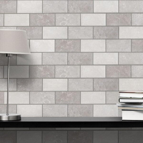 Modena Mix of Grey Metro Brick Tiles