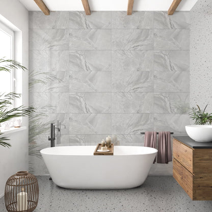 Ocean Marble Glossy Grey Tiles