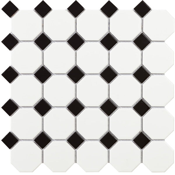 Octagon Black and White Wall Tiles