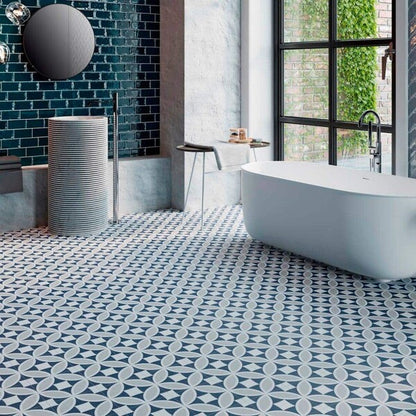 Olympia Blue Victorian Tiles - Matt