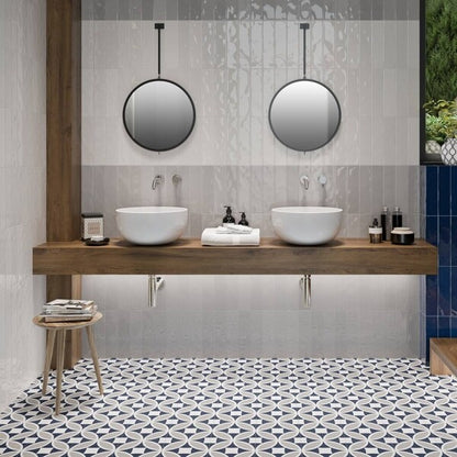 Olympia Blue Victorian Tiles - Matt
