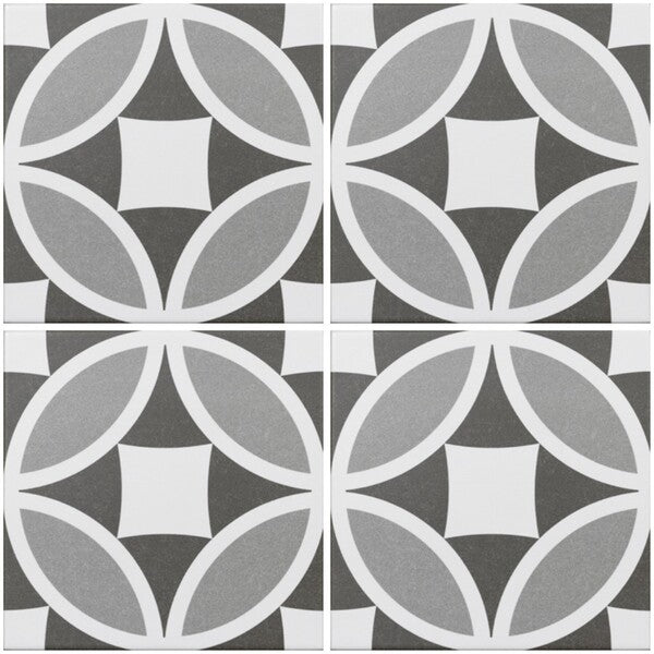 Olympia Grey Victorian Floor Tiles