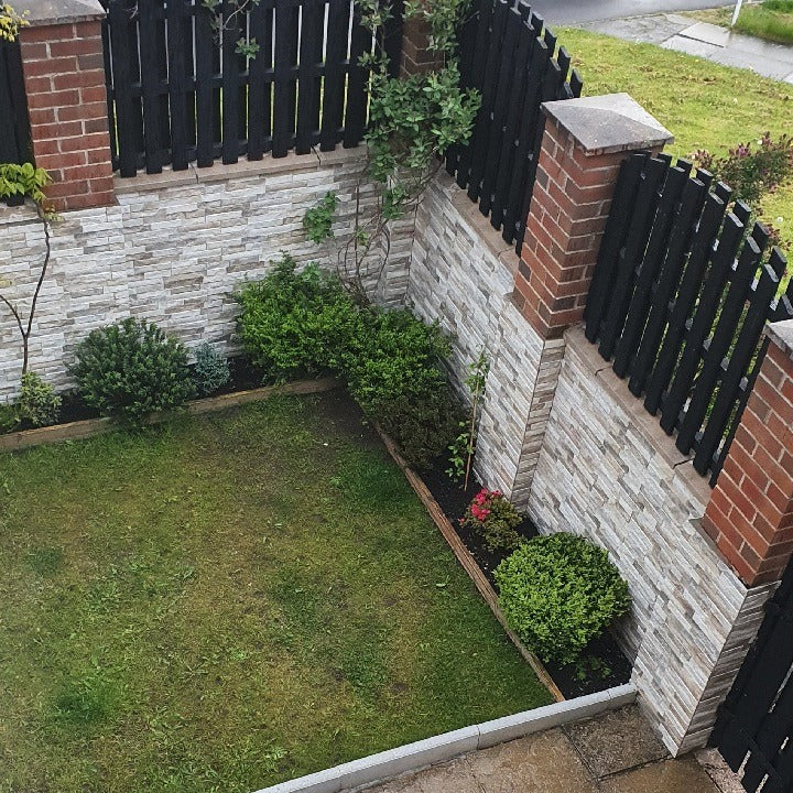 Split face garden feature wall 