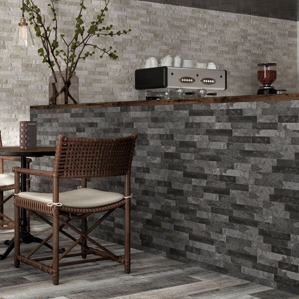 Ordino Black Split Face Tiles