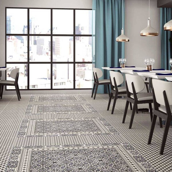 Orly Black And White Floor Tile Patterns - Border