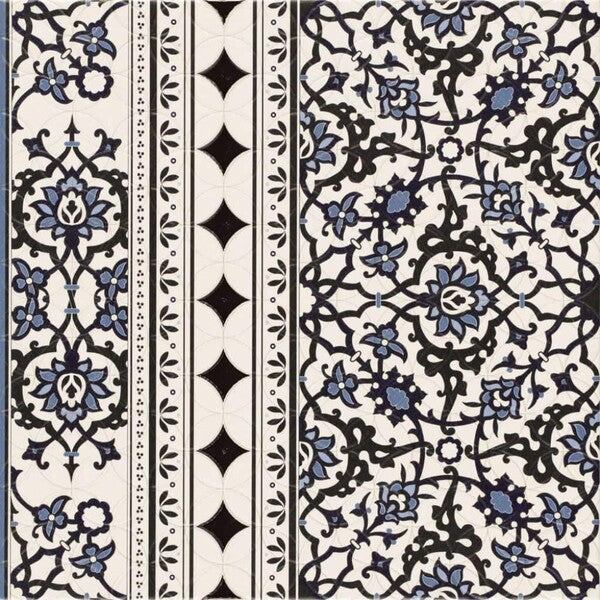 Orly Black And White Floor Tile Patterns - Border