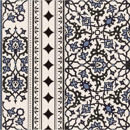 Orly Black And White Floor Tile Patterns - Border