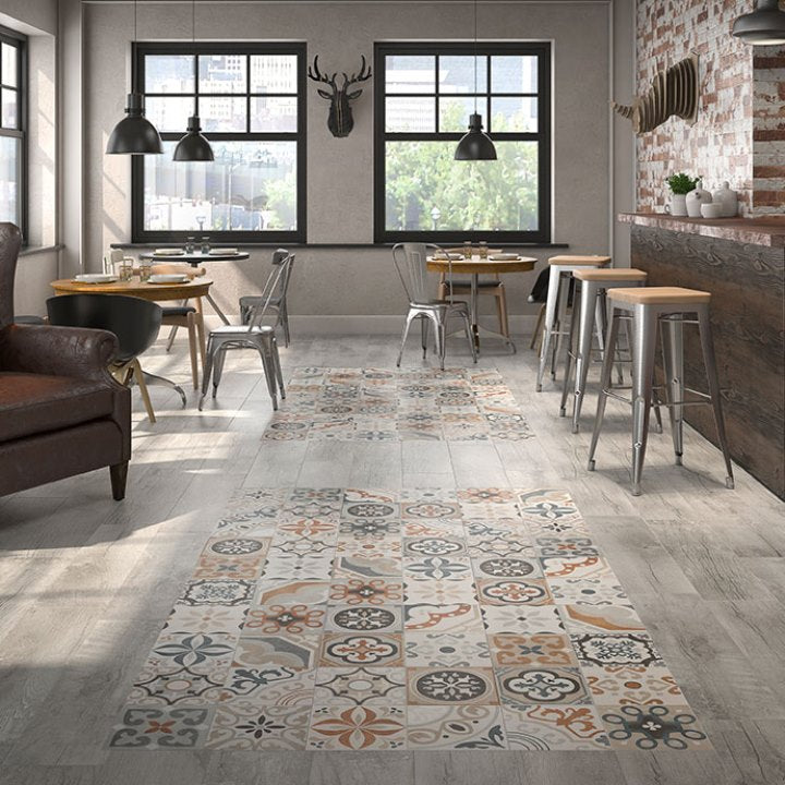 Passage Black and White Floor Tiles