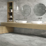 Pienza Porcelain Gloss Grey Marble Floor Tiles