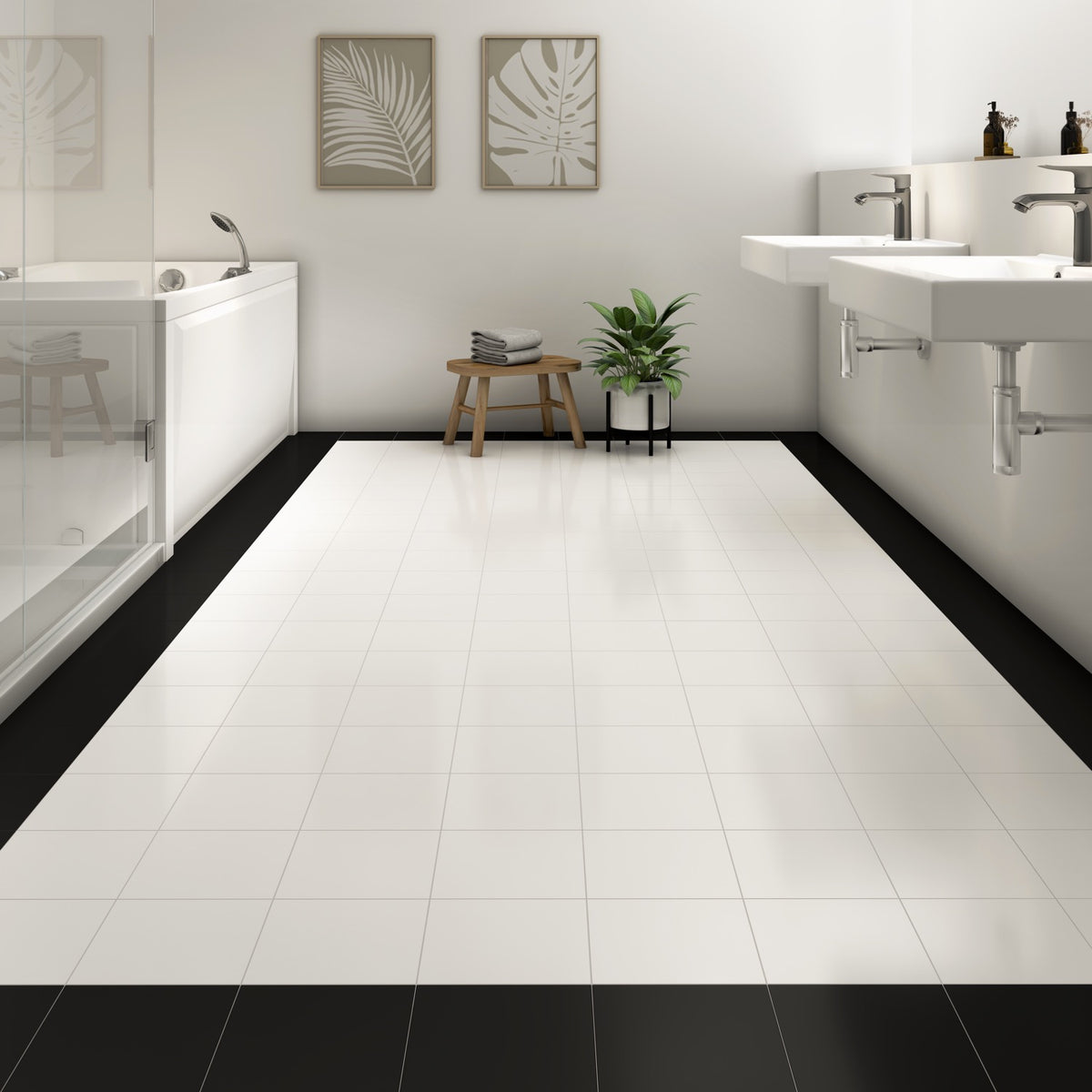 Plaka White Matt Porcelain Wall and Floor Tiles – 20 x 20cm