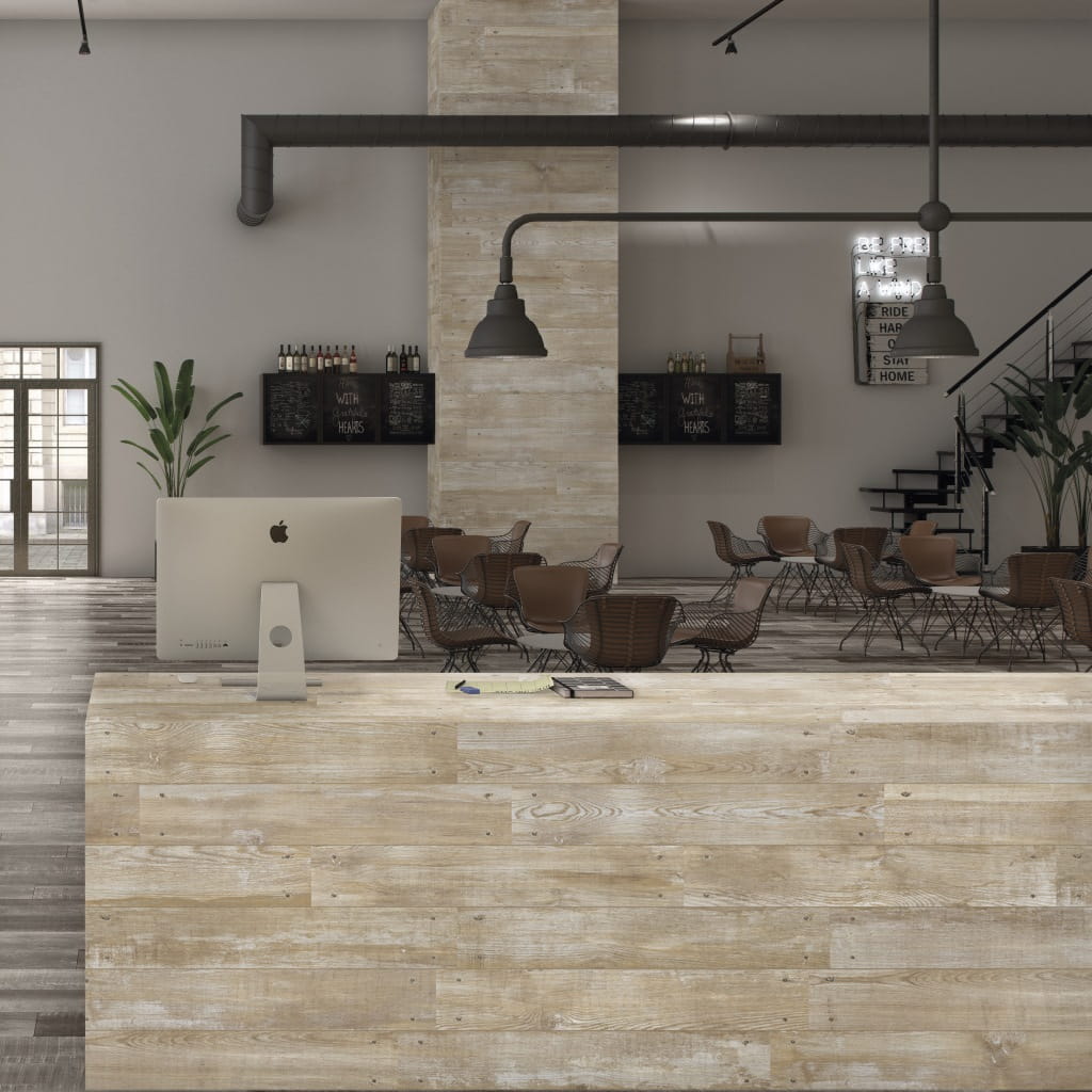 Portofino Sand Wood Effect Paving Tiles - Room Setting