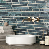 Harlem Teal Stick Tiles
