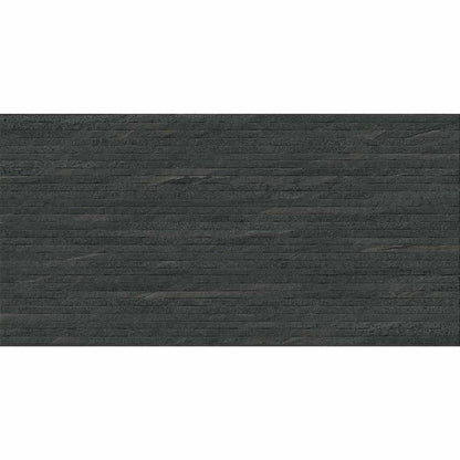 Eddystone Large Black Decor Stone Effect Porcelain Tiles