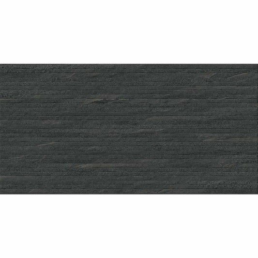 Eddystone Large Black Decor Stone Effect Porcelain Tiles
