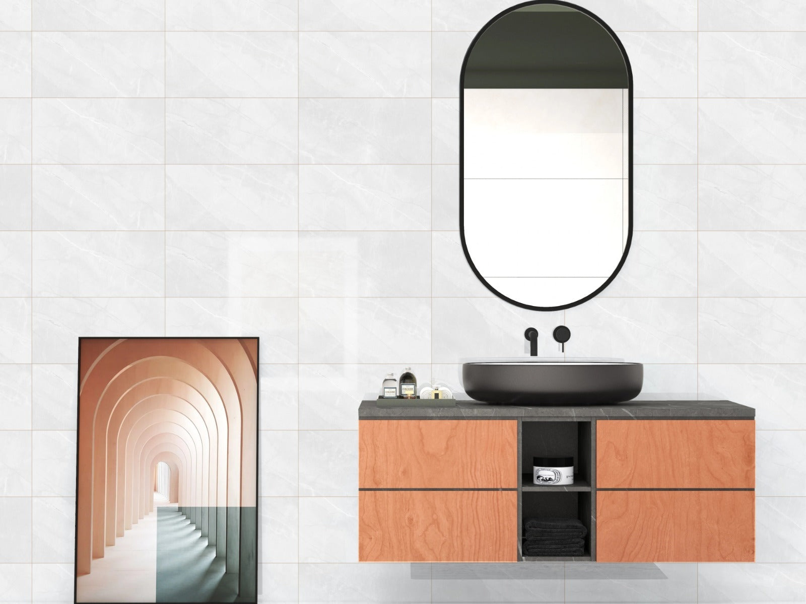 Cut Sample: Scambio White Gloss Tiles