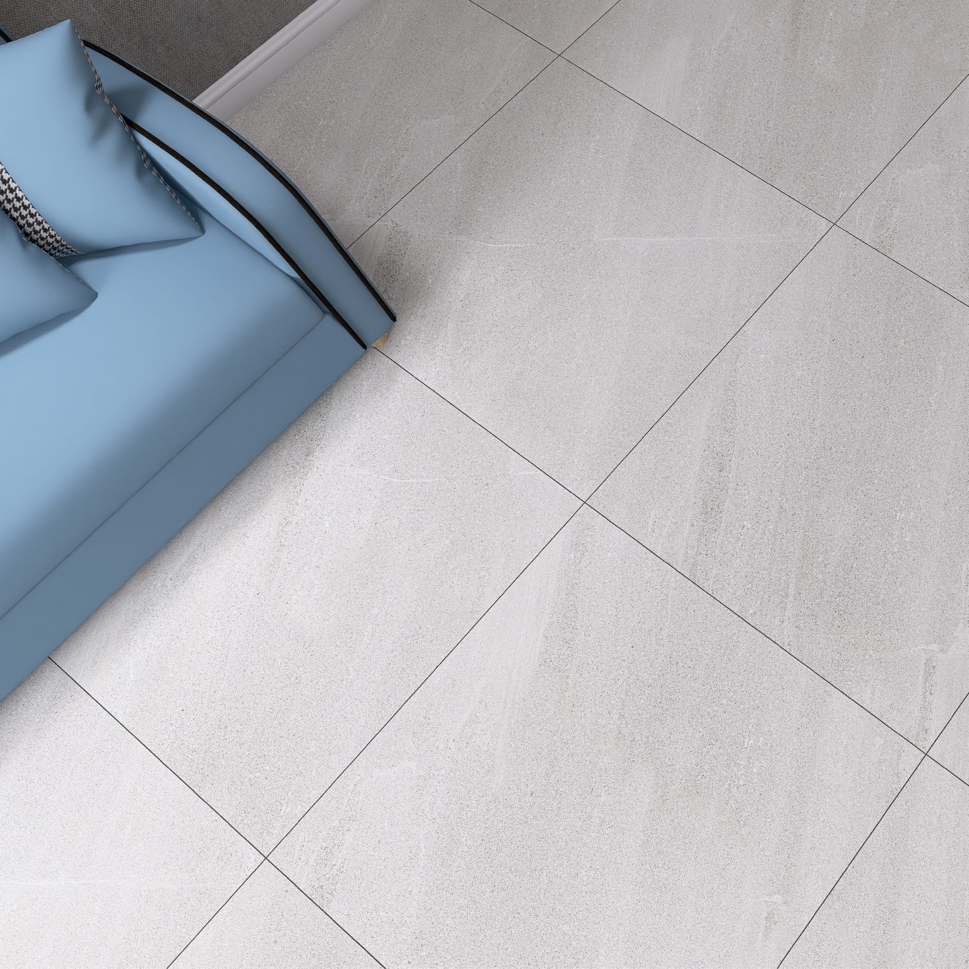 Volta Grey Stone Effect Porcelain Floor Tiles - Matt, Rectified