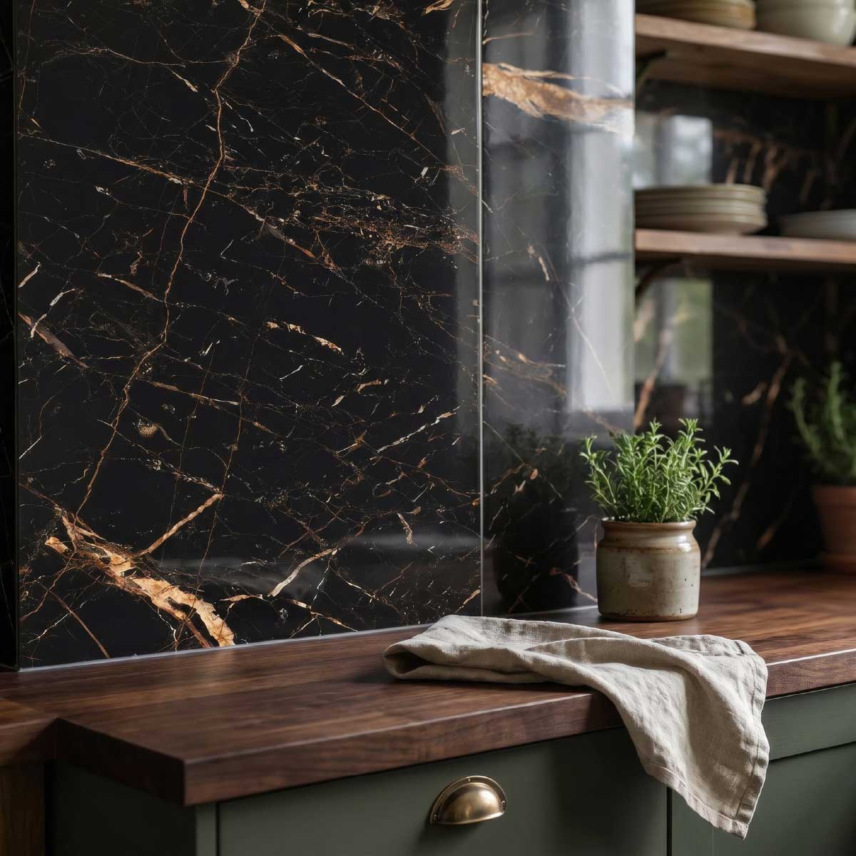 Cabeen Black and Gold Tiles