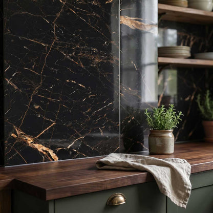 Cabeen Black and Gold Tiles