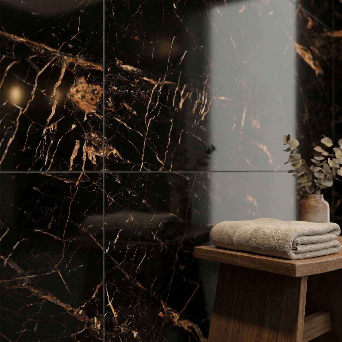 Cabeen Black and Gold Tiles