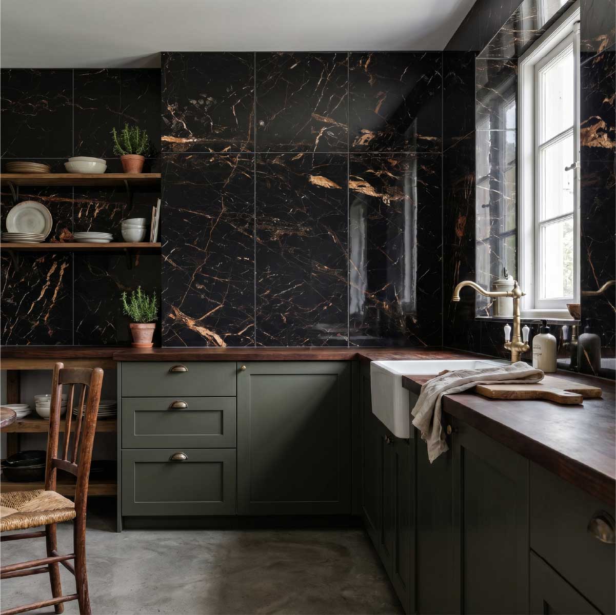 Cabeen Black and Gold Tiles