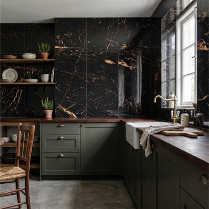 Cabeen Black and Gold Tiles
