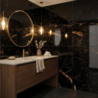 Cabeen Black and Gold Tiles