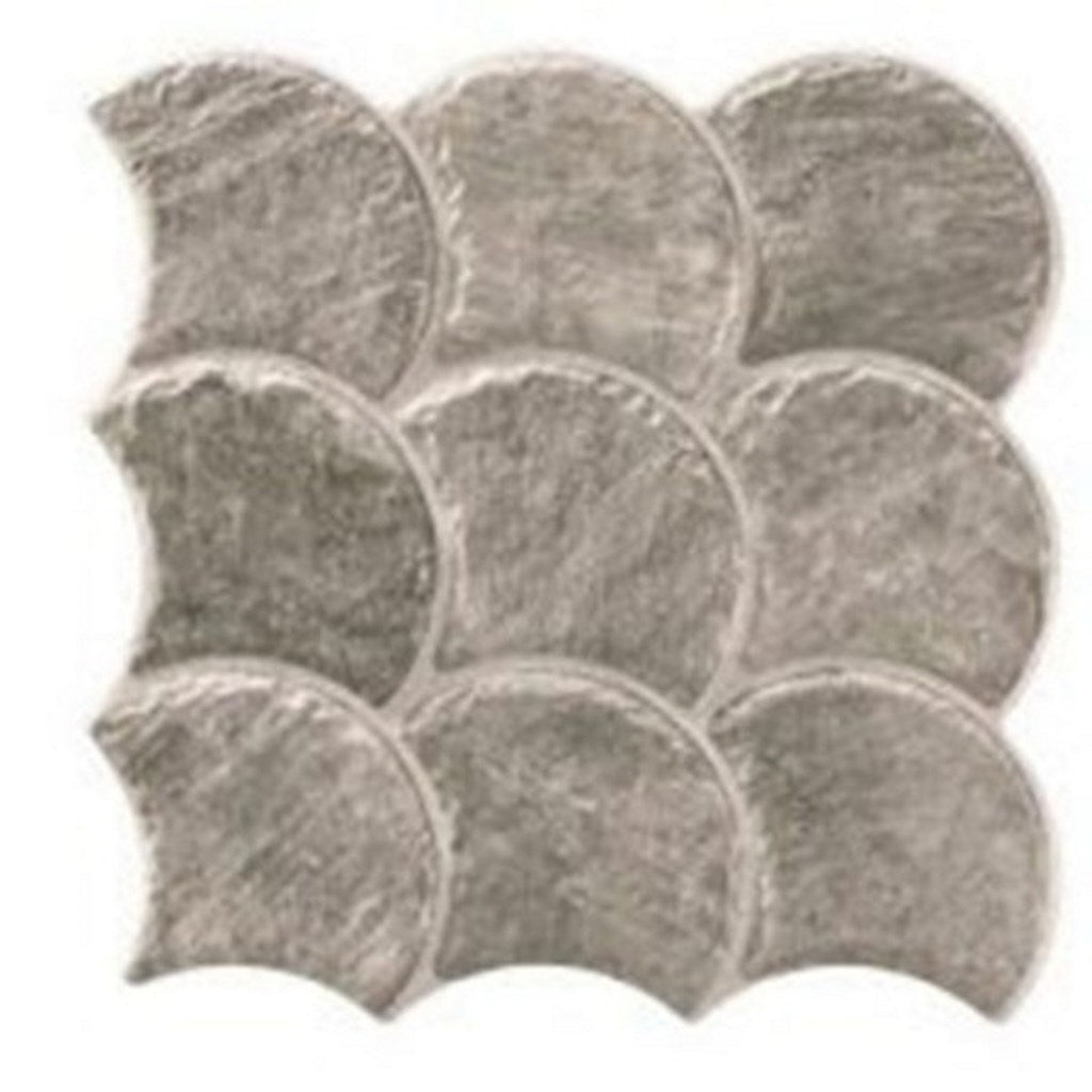 Scale Concrete Grey Scallop Wall Tiles - Matt