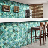Scale Garden Green Scallop Shape Tiles