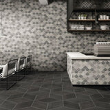 Scale Slate Grey Scallop Shape Tiles