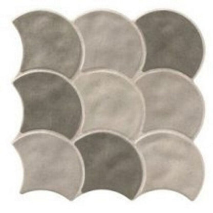 Scale Slate Grey Scallop Tiles - Matt