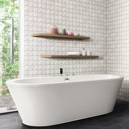 Scale White Scallop Tiles