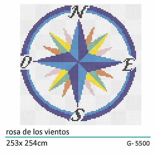 Swimming Compass Pool Mosaic Design 2