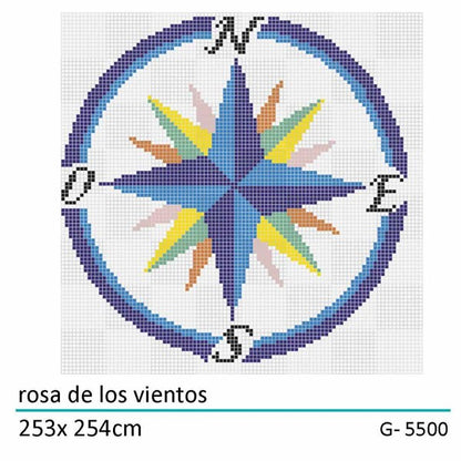 Swimming Compass Pool Mosaic Design 2