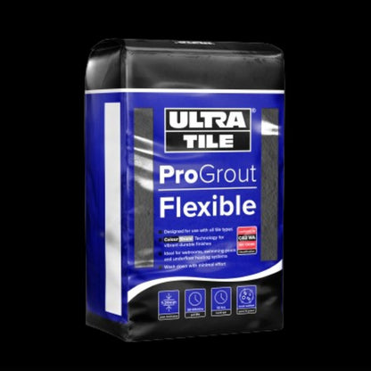 Ultra Tile ProGrout Flexible Black Tile Grout 3kg