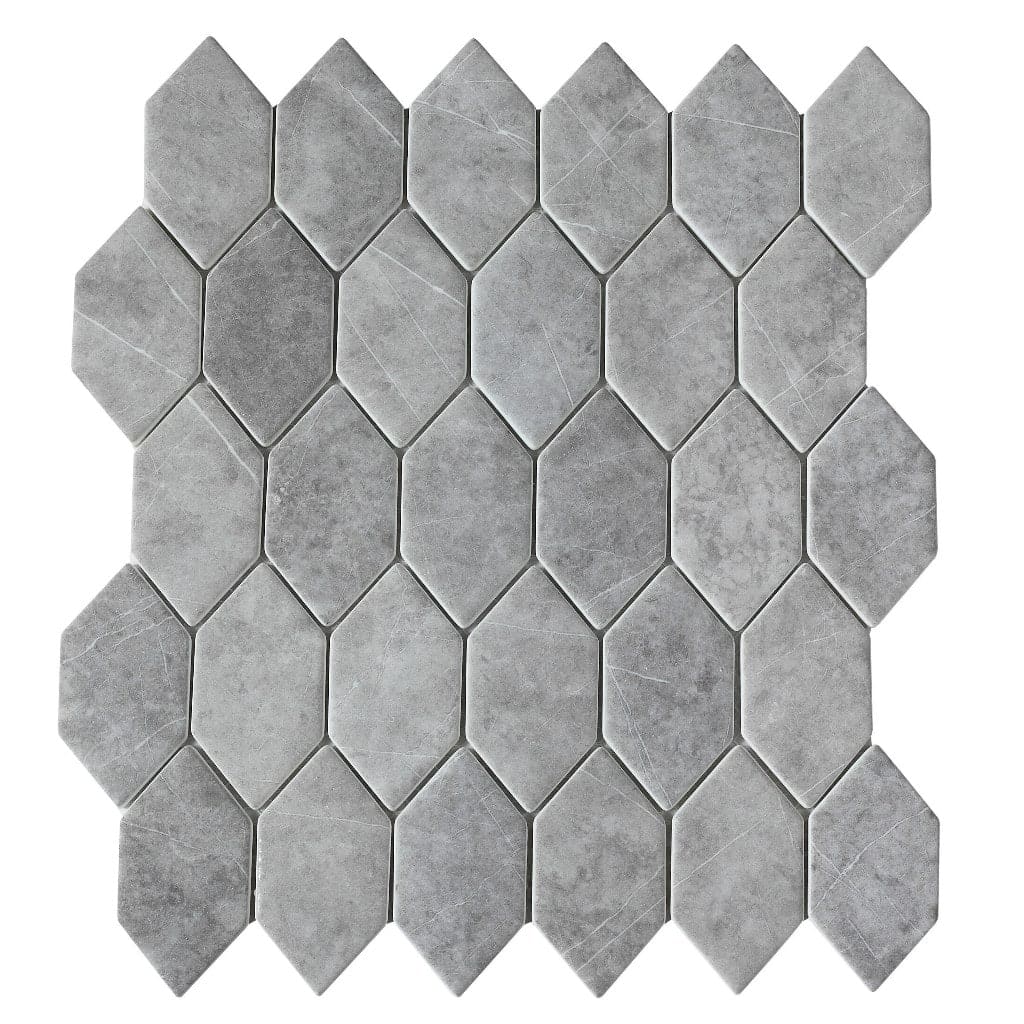 Cut Sample: Urban Grey Hexagon Mosaic Tiles