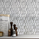 Cut Sample: Urban White Hexagonal Mosaic Tiles