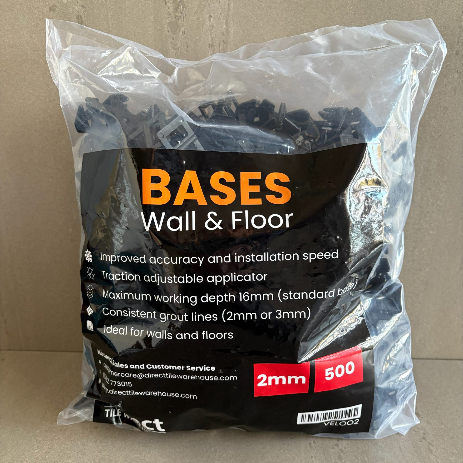 Black Tile Levelling Clips - 2mm