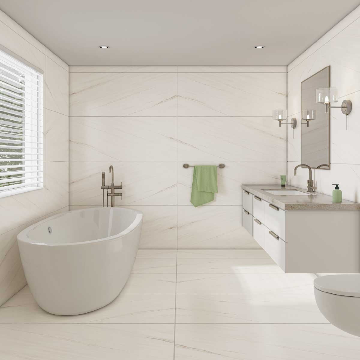 Aliso Ivory Marble Effect Tiles