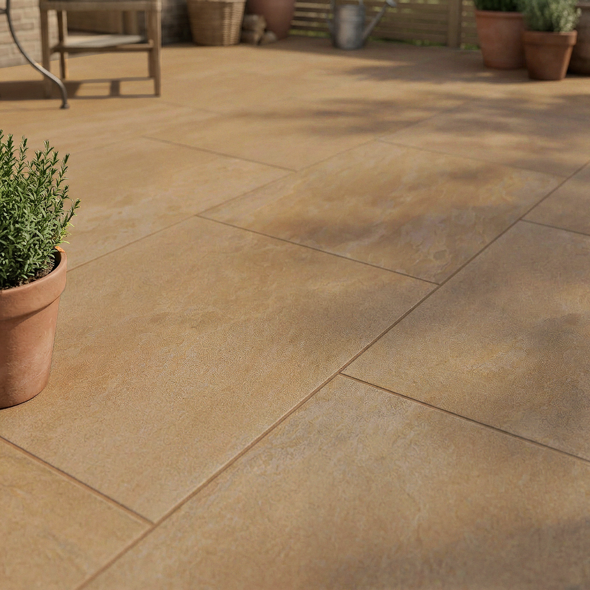 Buff Golden Brown Porcelain Patio Slabs
